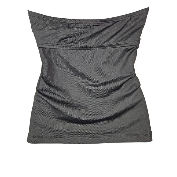 Kona Sol Womens Black Ruffled Halter Tankini Swim Top Strappy Front Size M 8-10 - Picture 6 of 9